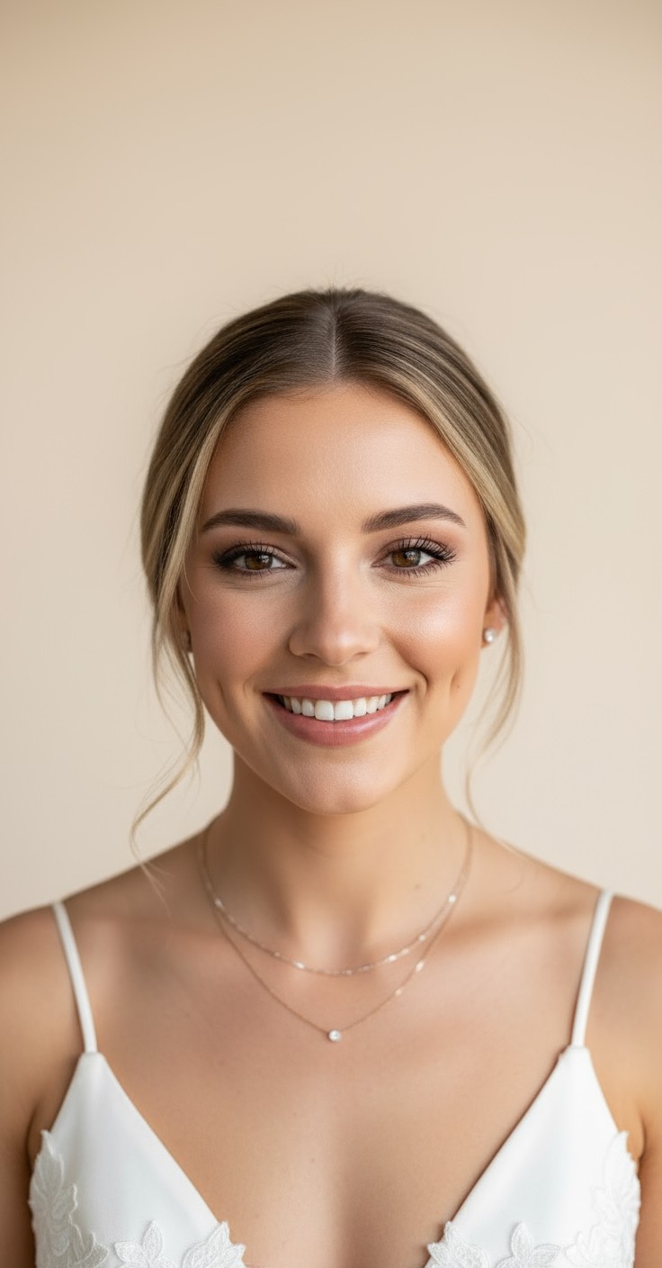 After Low Messy Bun Wedding